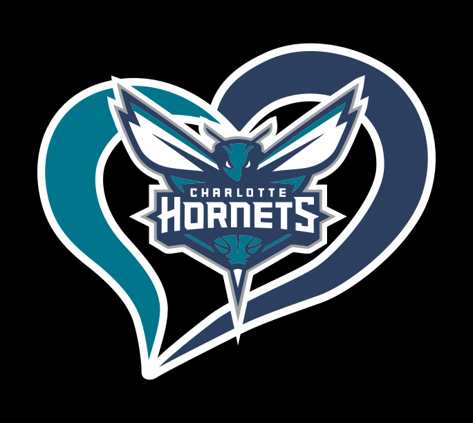 Charlotte Hornets Heart Logo iron on paper